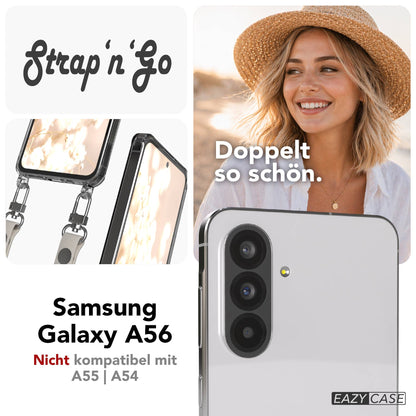 Samsung Galaxy A56 MagSafe Hülle mit magnetischer Crossbody Handykette #farbe_taupe-magsafe-funktion-ohne-magsafe