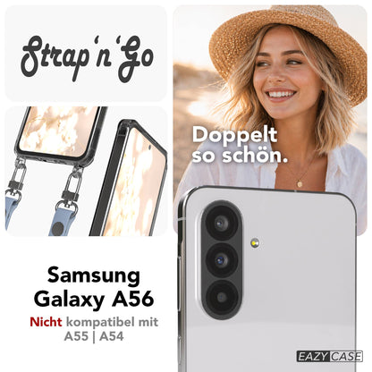 Samsung Galaxy A56 MagSafe Hülle mit magnetischer Crossbody Handykette #farbe_hellblau-magsafe-funktion-ohne-magsafe