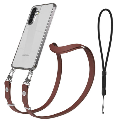 Samsung Galaxy A56 MagSafe Hülle mit magnetischer Crossbody Handykette #farbe_braun-magsafe-funktion-ohne-magsafe