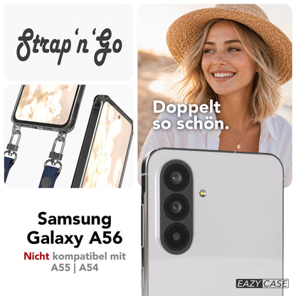 Samsung Galaxy A56 MagSafe Hülle mit magnetischer Crossbody Handykette #farbe_blau-magsafe-funktion-ohne-magsafe