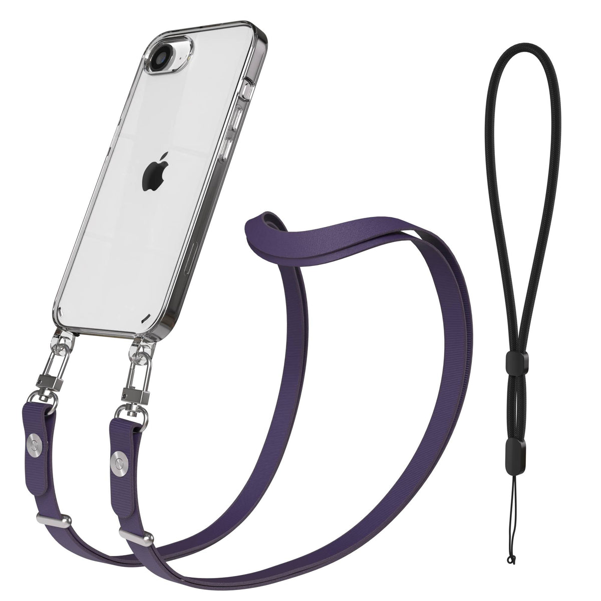 Apple iPhone 16e MagSafe Hülle mit magnetischem Crossbody-Umhängegurt-Set #farbe_lila-magsafe-funktion-ohne-magsafe