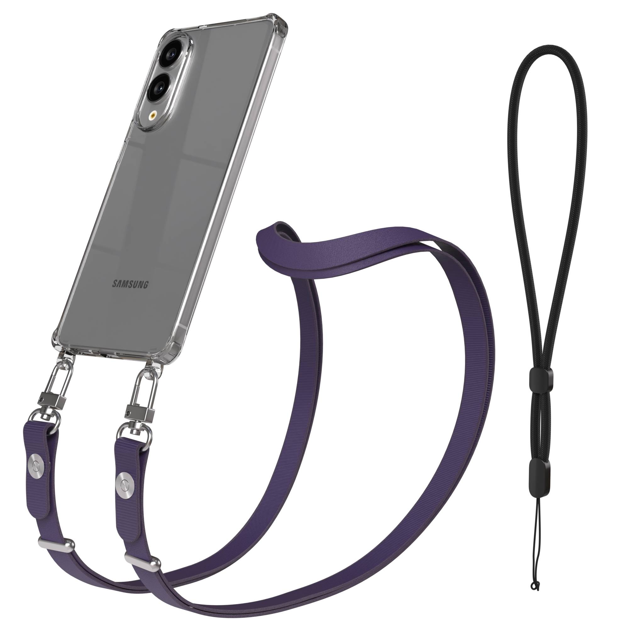 Samsung Galaxy S25 Edge MagSafe Hülle mit magnetischer Crossbody Handykette #farbe_lila-magsafe-funktion-ohne-magsafe