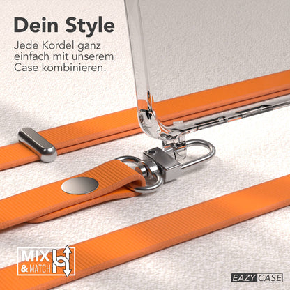 Samsung Galaxy S25 Edge MagSafe Hülle mit magnetischer Crossbody Handykette #farbe_orange-magsafe-funktion-ohne-magsafe