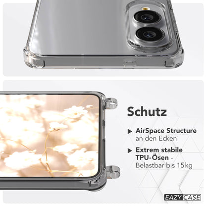 Samsung Galaxy S25 Edge MagSafe Hülle mit magnetischer Crossbody Handykette #farbe_orange-magsafe-funktion-mit-magsafe