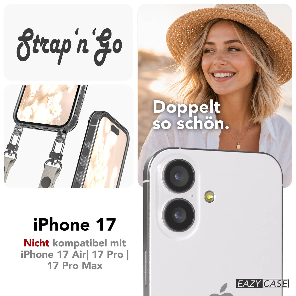 Apple iPhone 17 MagSafe Hülle mit magnetischem Crossbody-Umhängeband Set #farbe_lila-magsafe-funktion-ohne-magsafe