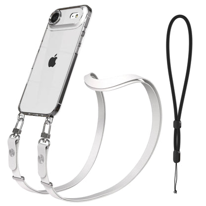 iPhone Air MagSafe Hülle mit magnetischem Crossbody-Umhängeband als Set #farbe_grau-magsafe-funktion-ohne-magsafe