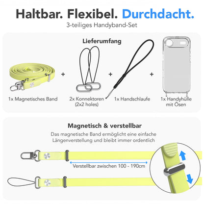 iPhone Air MagSafe Hülle mit magnetischem Crossbody-Umhängeband als Set #farbe_gelb-magsafe-funktion-ohne-magsafe