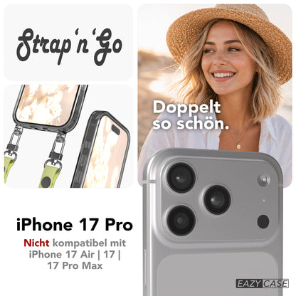 Apple iPhone 17 Pro MagSafe Hülle mit magnetischer Crossbody Handykette #farbe_gelb-magsafe-funktion-ohne-magsafe