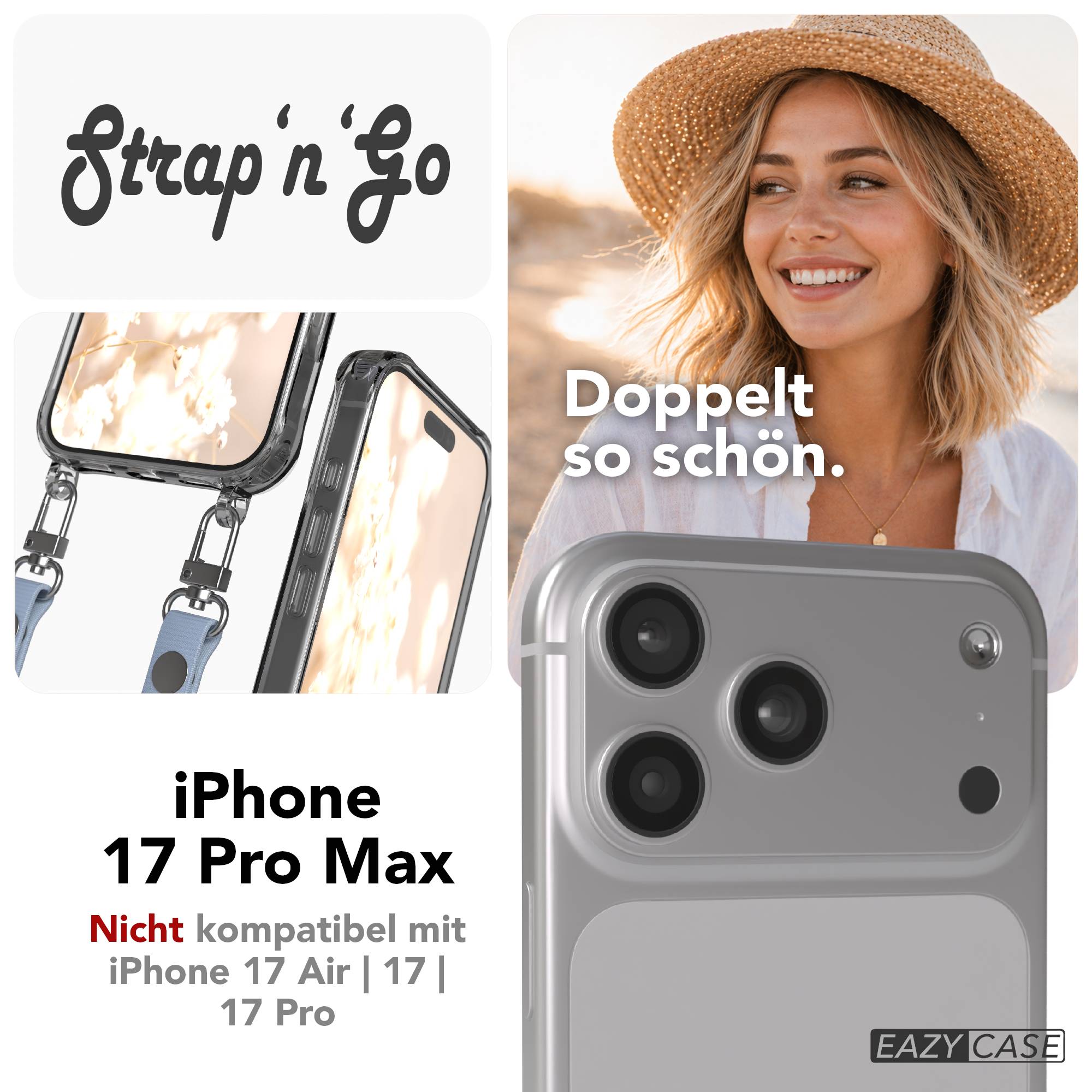 iPhone 17 Pro Max MagSafe Hülle mit magnetischem Crossbody-Umhängeband #farbe_hellblau-magsafe-funktion-ohne-magsafe