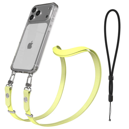 iPhone 17 Pro Max MagSafe Hülle mit magnetischem Crossbody-Umhängeband #farbe_gelb-magsafe-funktion-ohne-magsafe