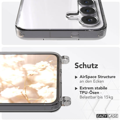 Samsung Galaxy S25 FE MagSafe Hülle mit magnetischer Crossbody Handykette #farbe_orange-magsafe-funktion-mit-magsafe