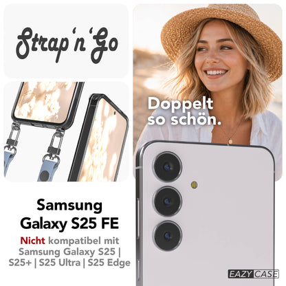 Samsung Galaxy S25 FE MagSafe Hülle mit magnetischer Crossbody Handykette #farbe_hellblau-magsafe-funktion-ohne-magsafe