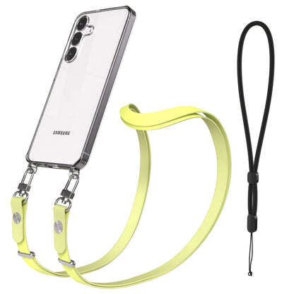 Samsung Galaxy S25 FE MagSafe Hülle mit magnetischer Crossbody Handykette #farbe_gelb-magsafe-funktion-ohne-magsafe