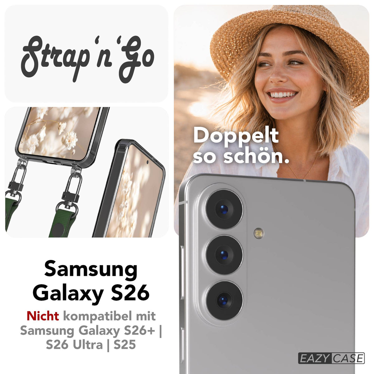 Samsung Galaxy S26 MagSafe Schutzhülle mit magnetischer Crossbody Handykette #farbe_grun-magsafe-funktion-ohne-magsafe