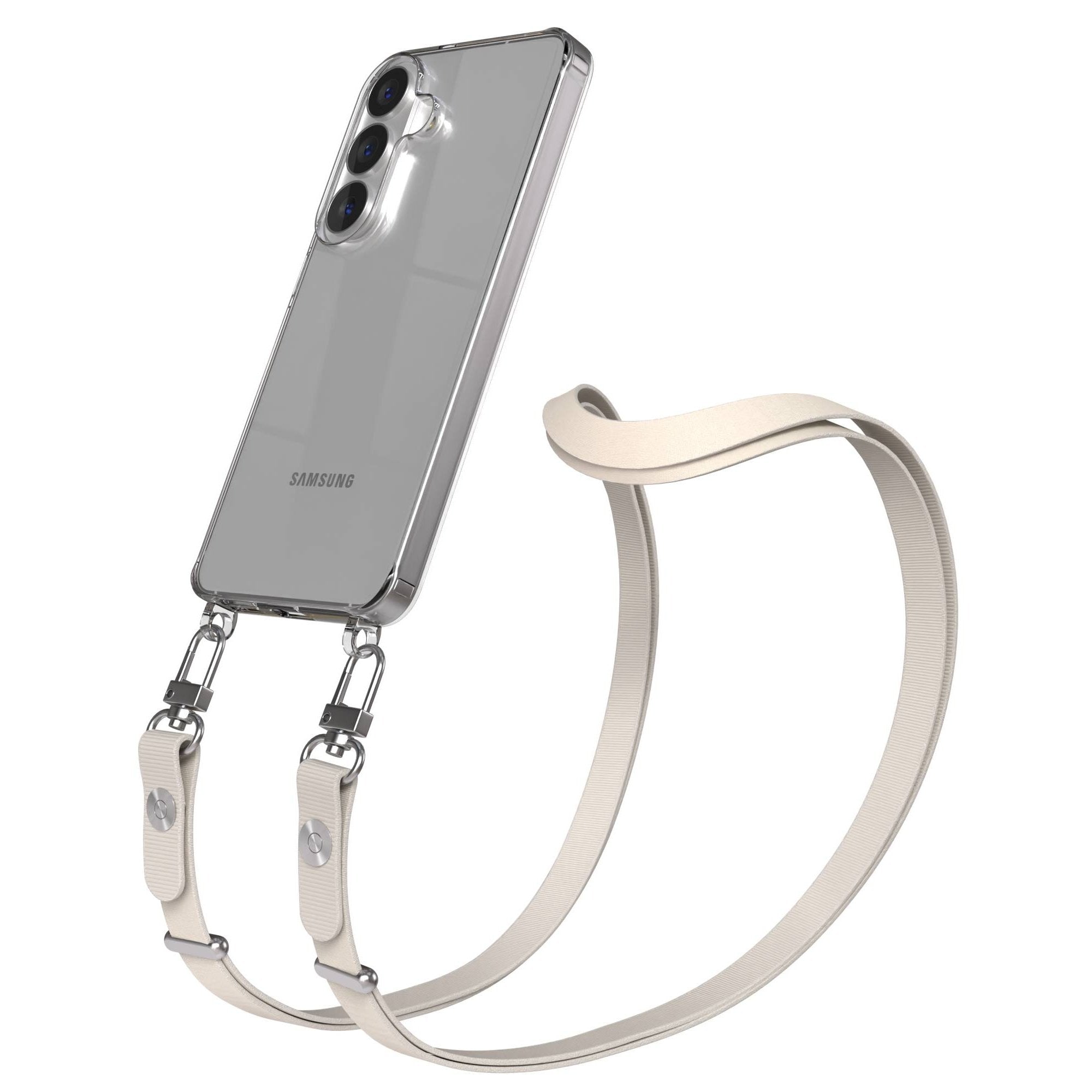 Samsung Galaxy S26 MagSafe Schutzhülle mit magnetischer Crossbody Handykette #farbe_taupe-magsafe-funktion-mit-magsafe