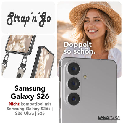 Samsung Galaxy S26 MagSafe Schutzhülle mit magnetischer Crossbody Handykette #farbe_taupe-magsafe-funktion-mit-magsafe