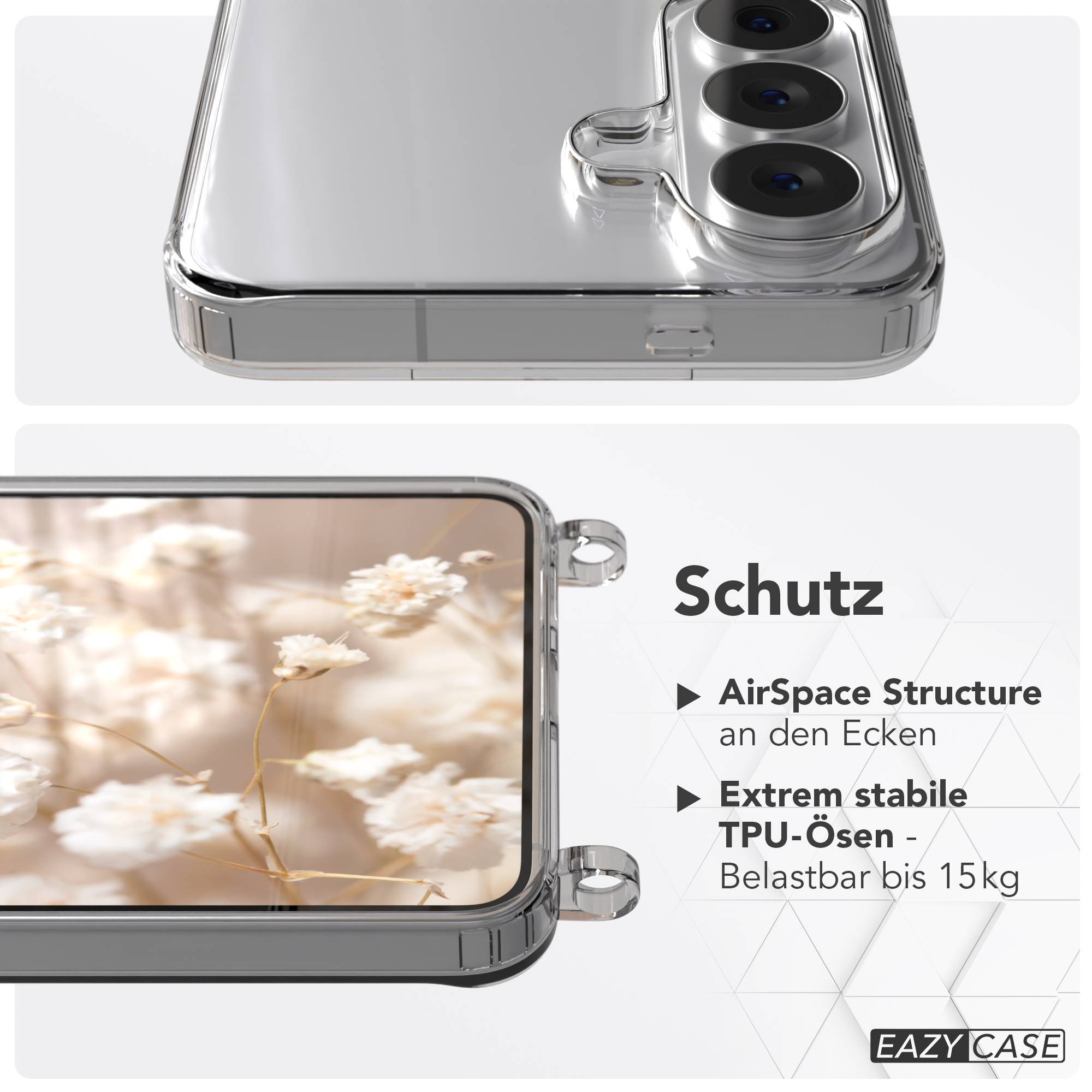 Samsung Galaxy S26 MagSafe Schutzhülle mit magnetischer Crossbody Handykette #farbe_taupe-magsafe-funktion-mit-magsafe