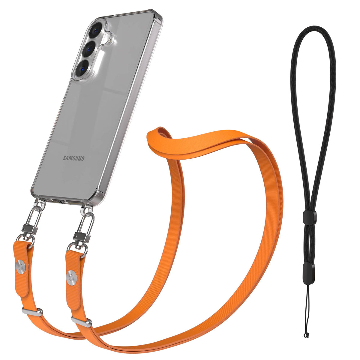 Samsung Galaxy S26 MagSafe Schutzhülle mit magnetischer Crossbody Handykette #farbe_orange-magsafe-funktion-ohne-magsafe