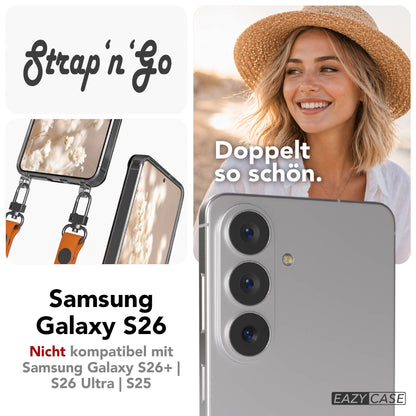 Samsung Galaxy S26 MagSafe Schutzhülle mit magnetischer Crossbody Handykette #farbe_orange-magsafe-funktion-ohne-magsafe