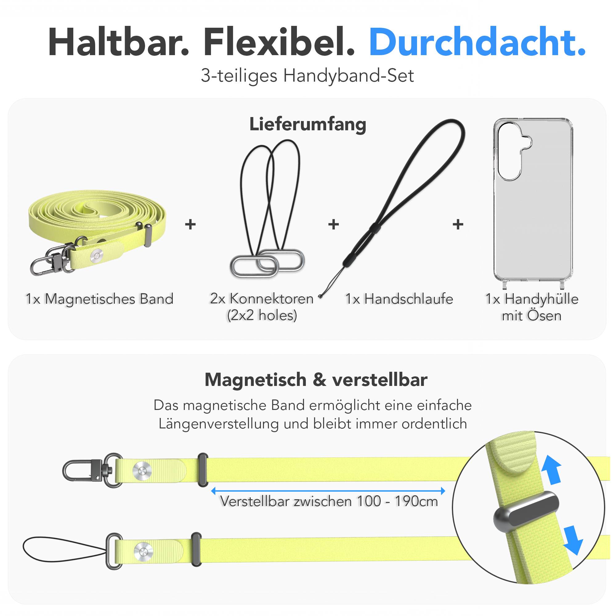 Samsung Galaxy S26 MagSafe Schutzhülle mit magnetischer Crossbody Handykette #farbe_gelb-magsafe-funktion-ohne-magsafe