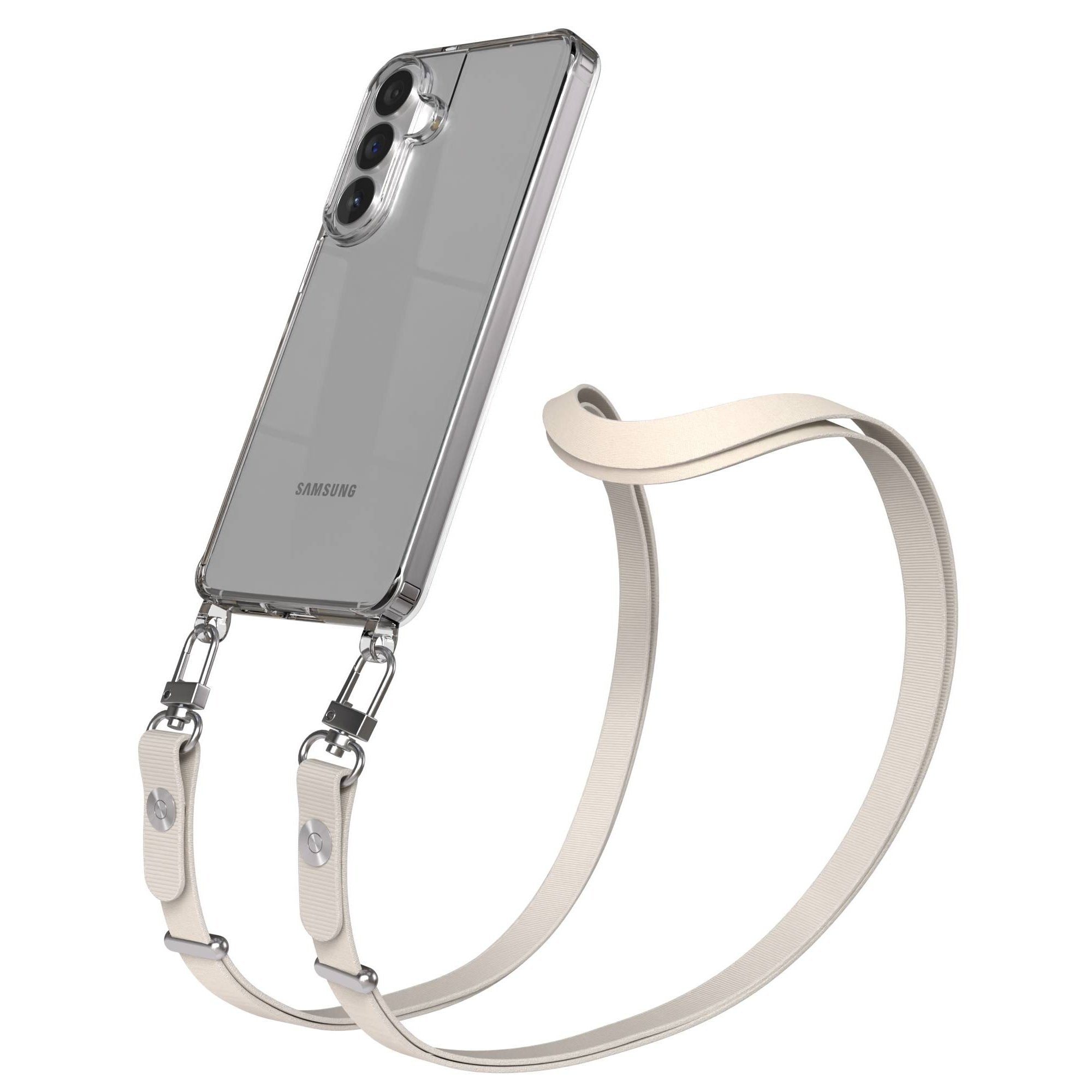 Samsung Galaxy S26 Plus MagSafe Schutzhülle mit magnetischer Crossbody-Handykette #farbe_taupe-magsafe-funktion-mit-magsafe