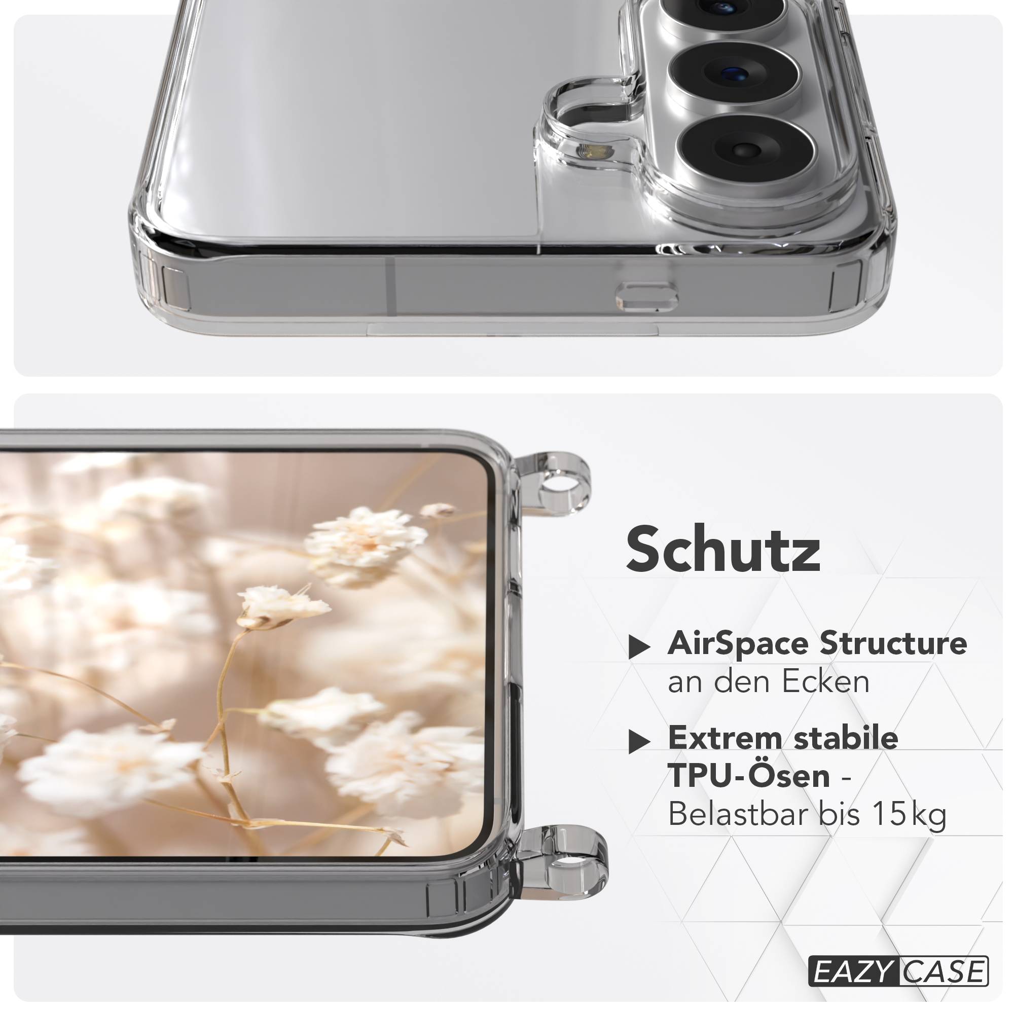 Samsung Galaxy S26 Plus MagSafe Schutzhülle mit magnetischer Crossbody-Handykette #farbe_taupe-magsafe-funktion-mit-magsafe