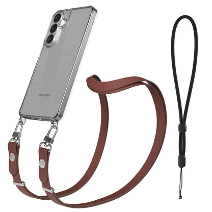 Samsung Galaxy S26 Plus MagSafe Schutzhülle mit magnetischer Crossbody-Handykette #farbe_braun-magsafe-funktion-ohne-magsafe
