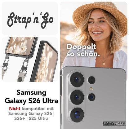 Samsung Galaxy S26 Ultra MagSafe Hülle mit magnetischer Crossbody Handykette #farbe_taupe-magsafe-funktion-mit-magsafe