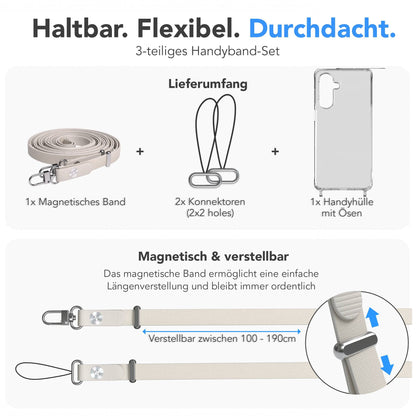 Samsung Galaxy A17 MagSafe Hülle mit magnetischer Crossbody Handykette #farbe_taupe-magsafe-funktion-mit-magsafe