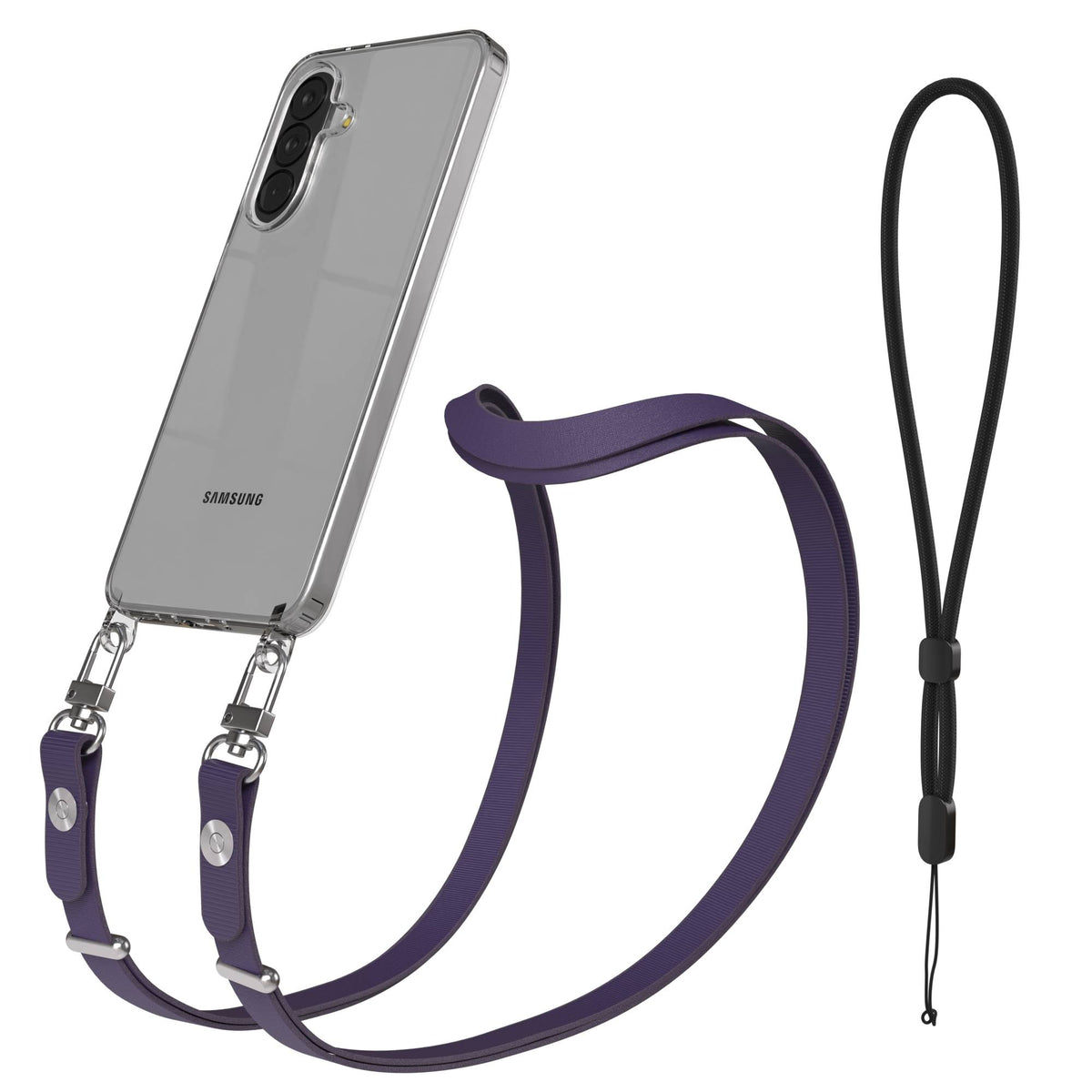 Samsung Galaxy A37 MagSafe Schutzhülle mit magnetischer Crossbody Handykette #farbe_lila-magsafe-funktion-ohne-magsafe