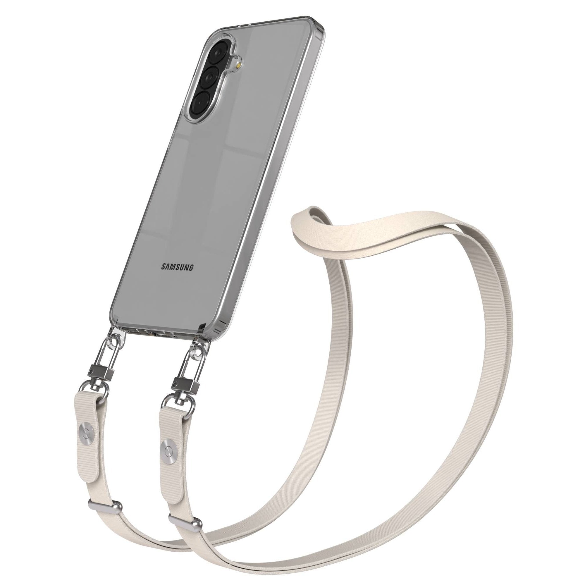 Samsung Galaxy A37 MagSafe Schutzhülle mit magnetischer Crossbody Handykette #farbe_taupe-magsafe-funktion-mit-magsafe