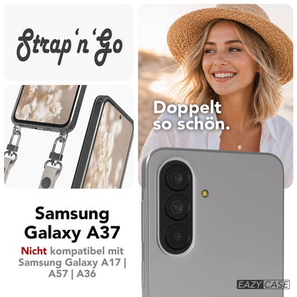 Samsung Galaxy A37 MagSafe Schutzhülle mit magnetischer Crossbody Handykette #farbe_taupe-magsafe-funktion-mit-magsafe