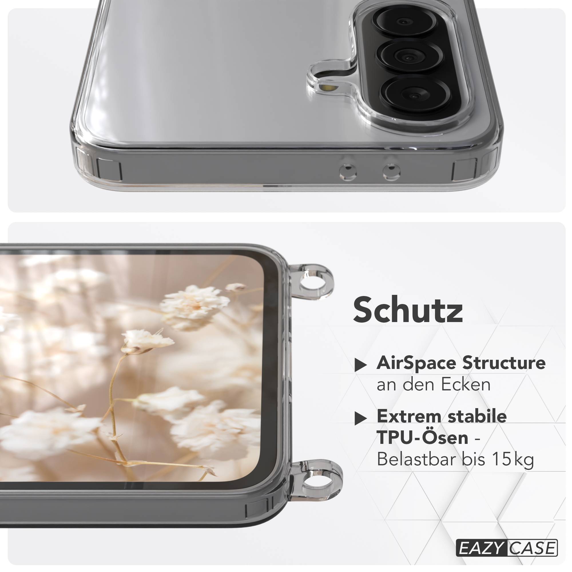 Samsung Galaxy A37 MagSafe Schutzhülle mit magnetischer Crossbody Handykette #farbe_taupe-magsafe-funktion-mit-magsafe