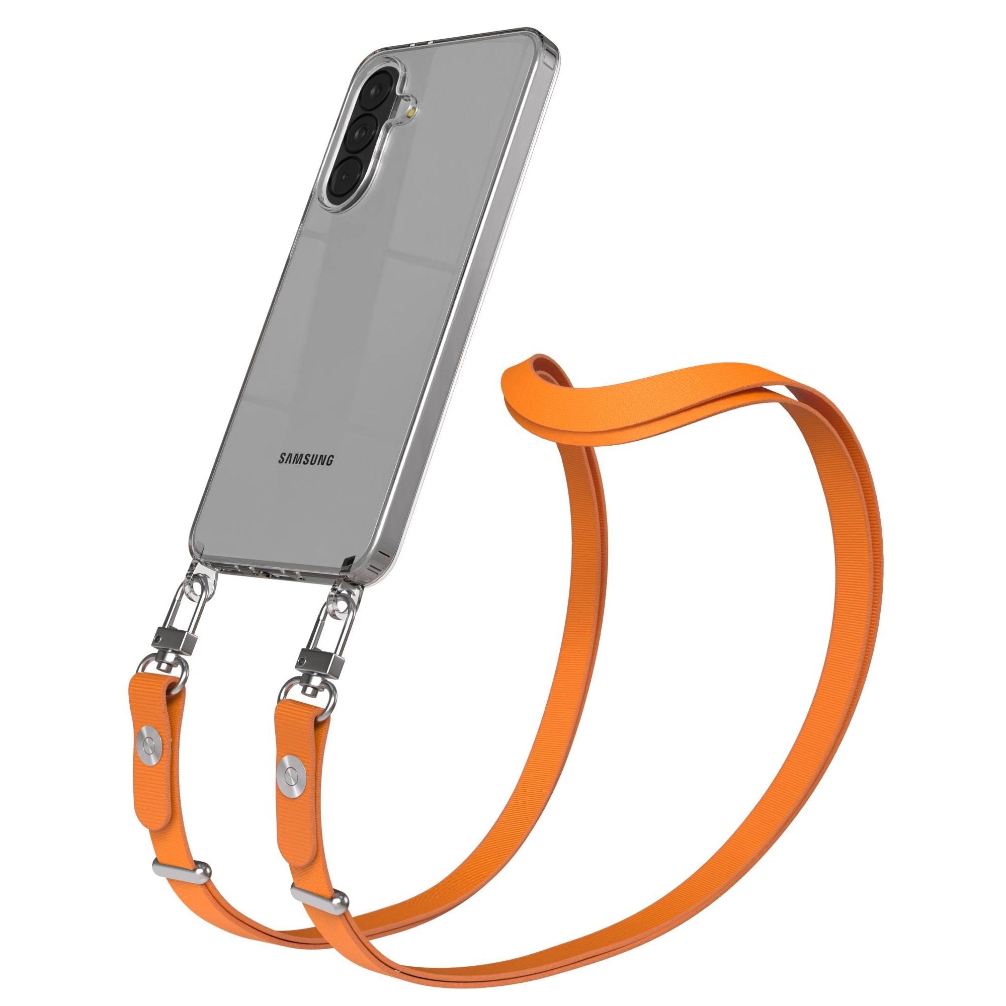 Samsung Galaxy A37 MagSafe Schutzhülle mit magnetischer Crossbody Handykette #farbe_orange-magsafe-funktion-mit-magsafe