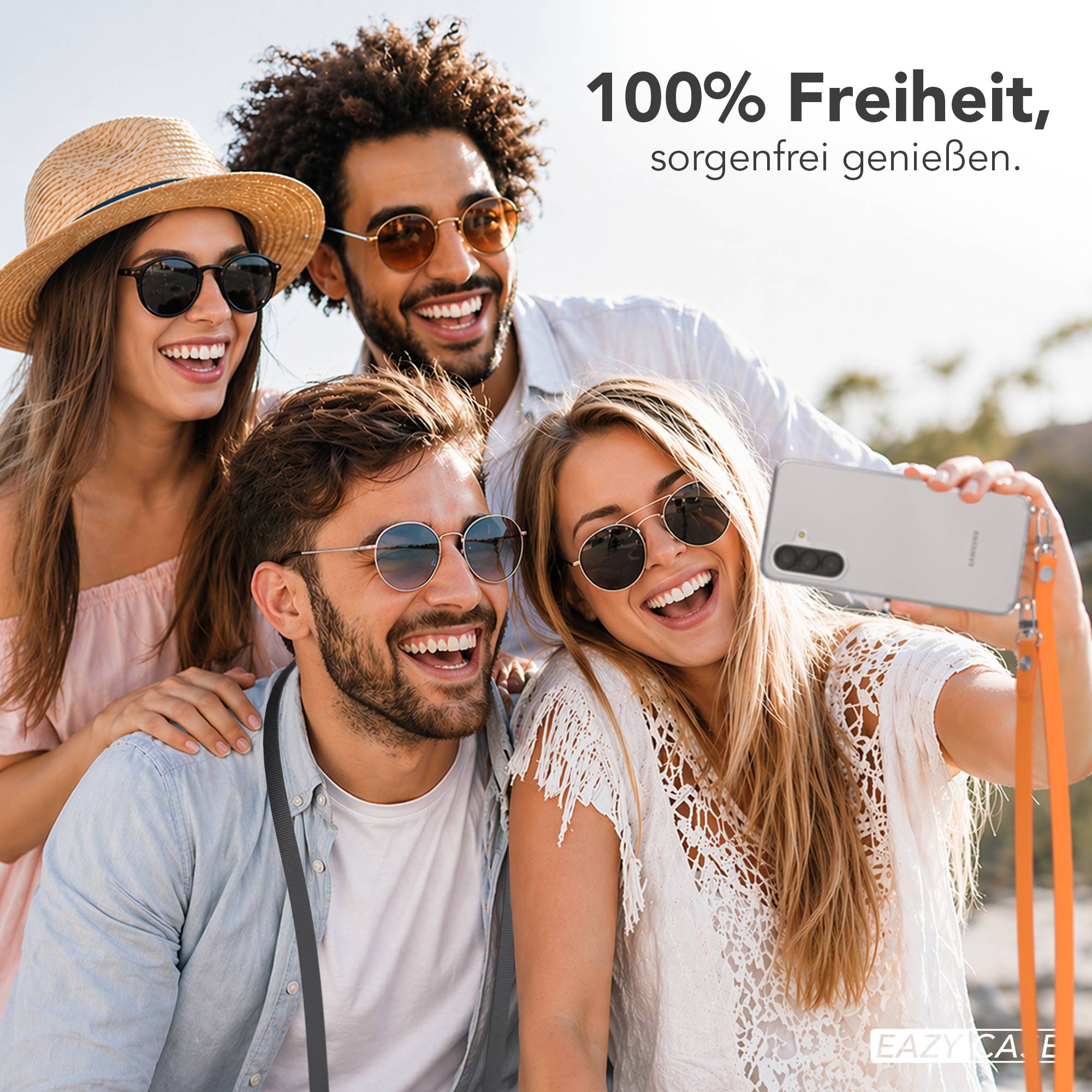 Samsung Galaxy A37 MagSafe Schutzhülle mit magnetischer Crossbody Handykette #farbe_orange-magsafe-funktion-mit-magsafe