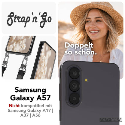 Samsung Galaxy A57 MagSafe Schutzhülle mit magnetischer Crossbody Handykette #farbe_schwarz-magsafe-funktion-ohne-magsafe