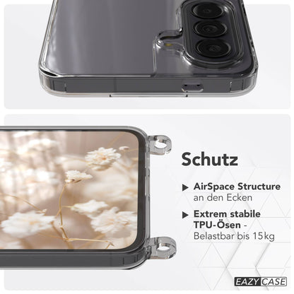Samsung Galaxy A57 MagSafe Schutzhülle mit magnetischer Crossbody Handykette #farbe_taupe-magsafe-funktion-mit-magsafe