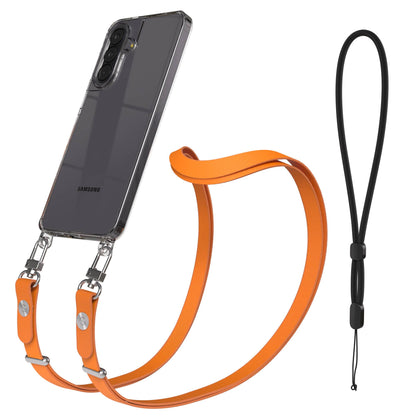 Samsung Galaxy A57 MagSafe Schutzhülle mit magnetischer Crossbody Handykette #farbe_orange-magsafe-funktion-ohne-magsafe