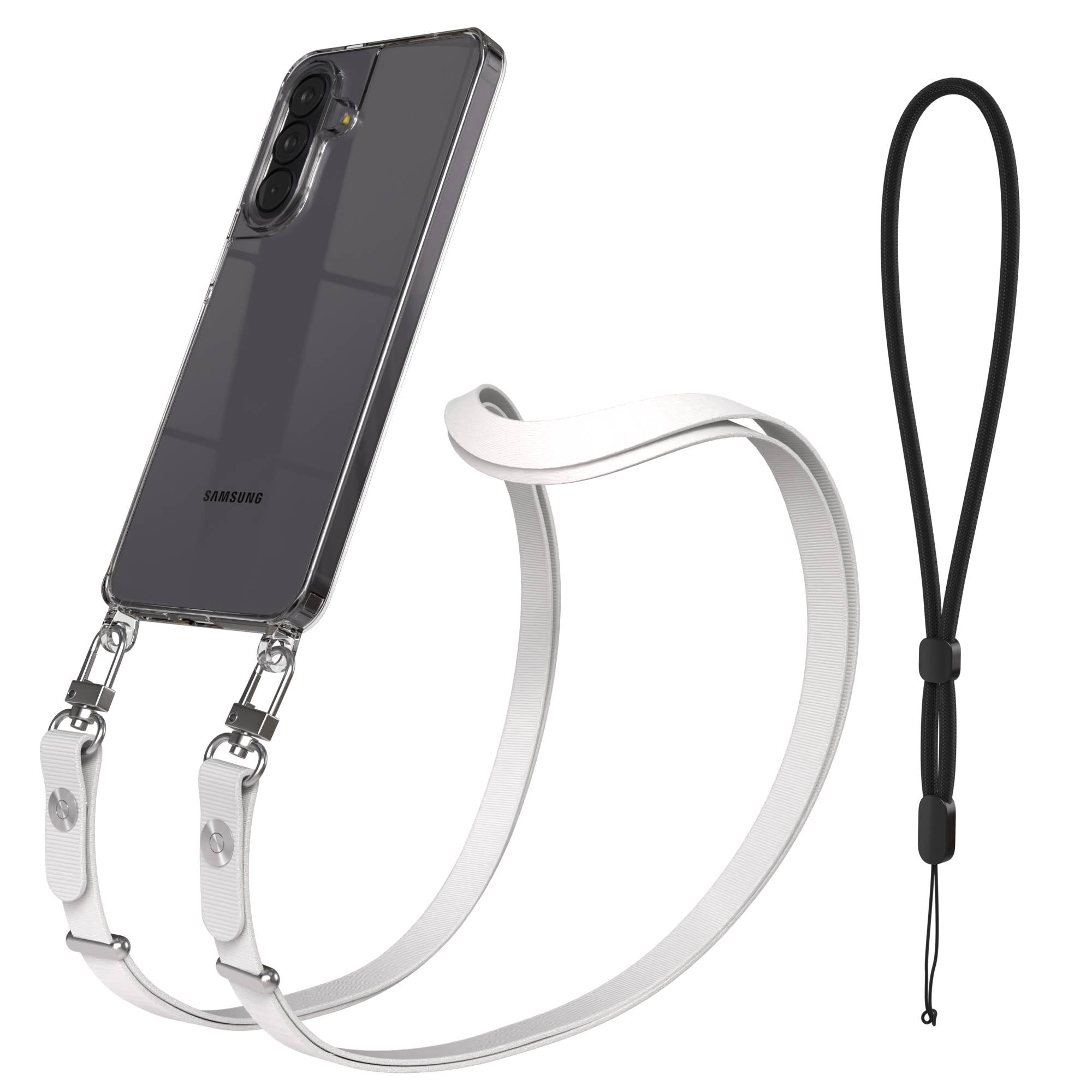 Samsung Galaxy A57 MagSafe Schutzhülle mit magnetischer Crossbody Handykette #farbe_grau-magsafe-funktion-ohne-magsafe
