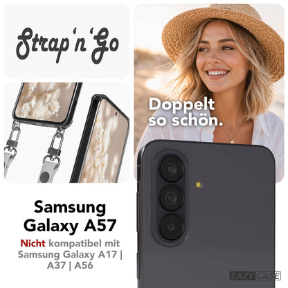 Samsung Galaxy A57 MagSafe Schutzhülle mit magnetischer Crossbody Handykette #farbe_grau-magsafe-funktion-ohne-magsafe