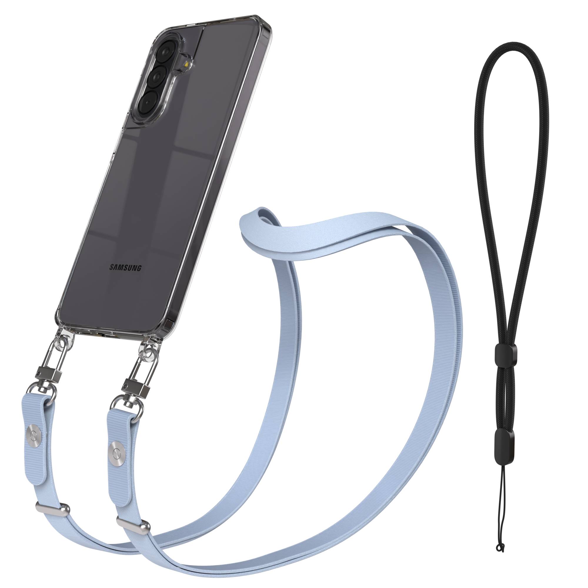 Samsung Galaxy A57 MagSafe Schutzhülle mit magnetischer Crossbody Handykette #farbe_hellblau-magsafe-funktion-ohne-magsafe