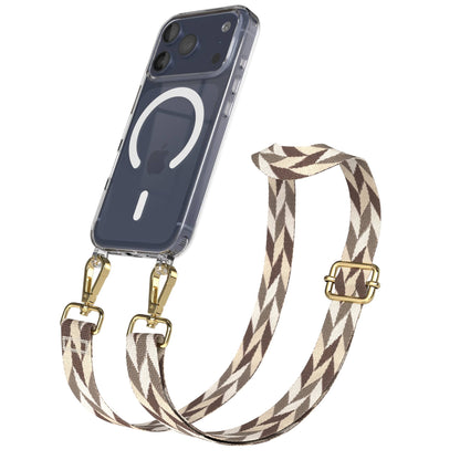 iPhone 17 Pro MagSafe Schutzhülle mit verstellbarem Boho Umhängeband 