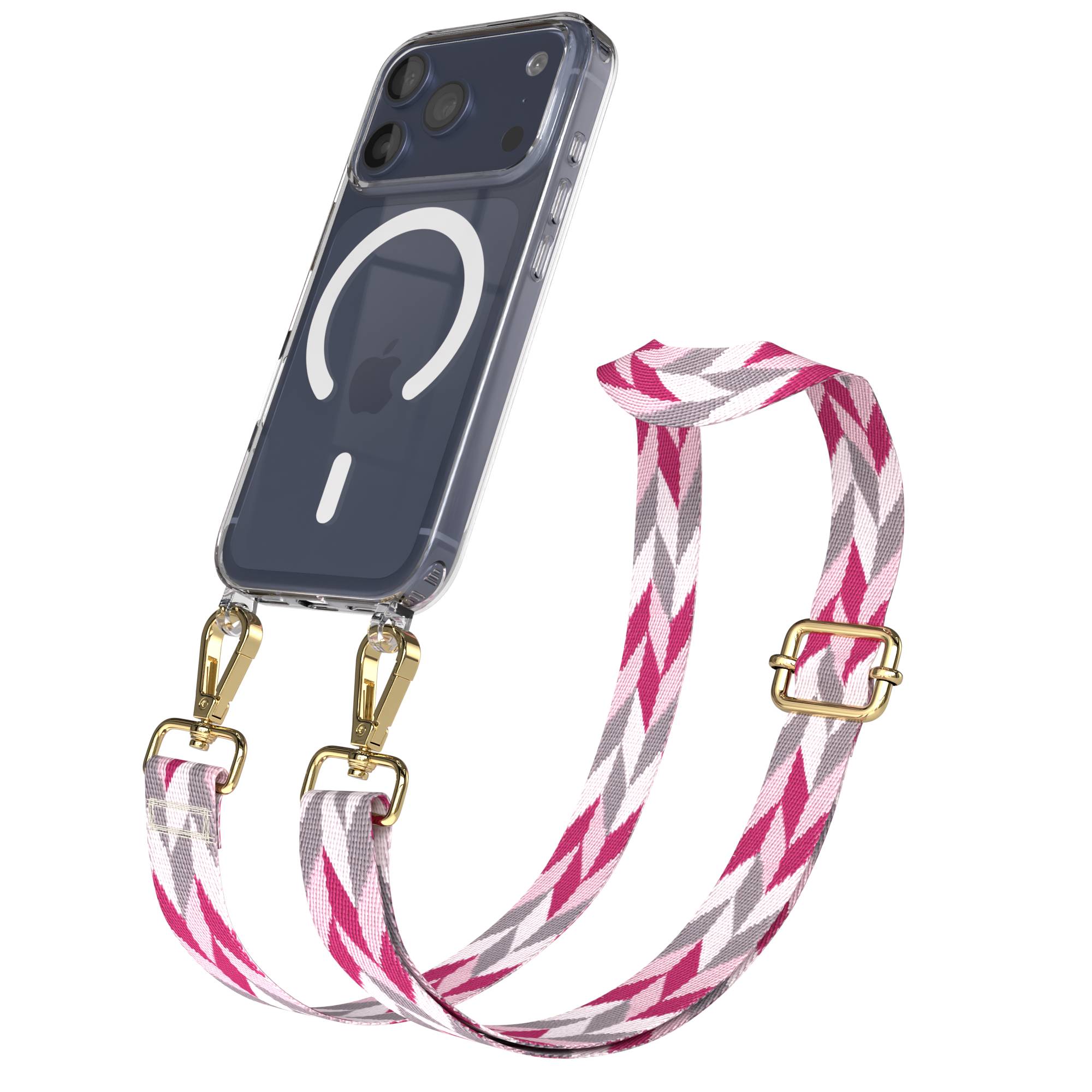 iPhone 17 Pro MagSafe Schutzhülle mit verstellbarem Boho Umhängeband 