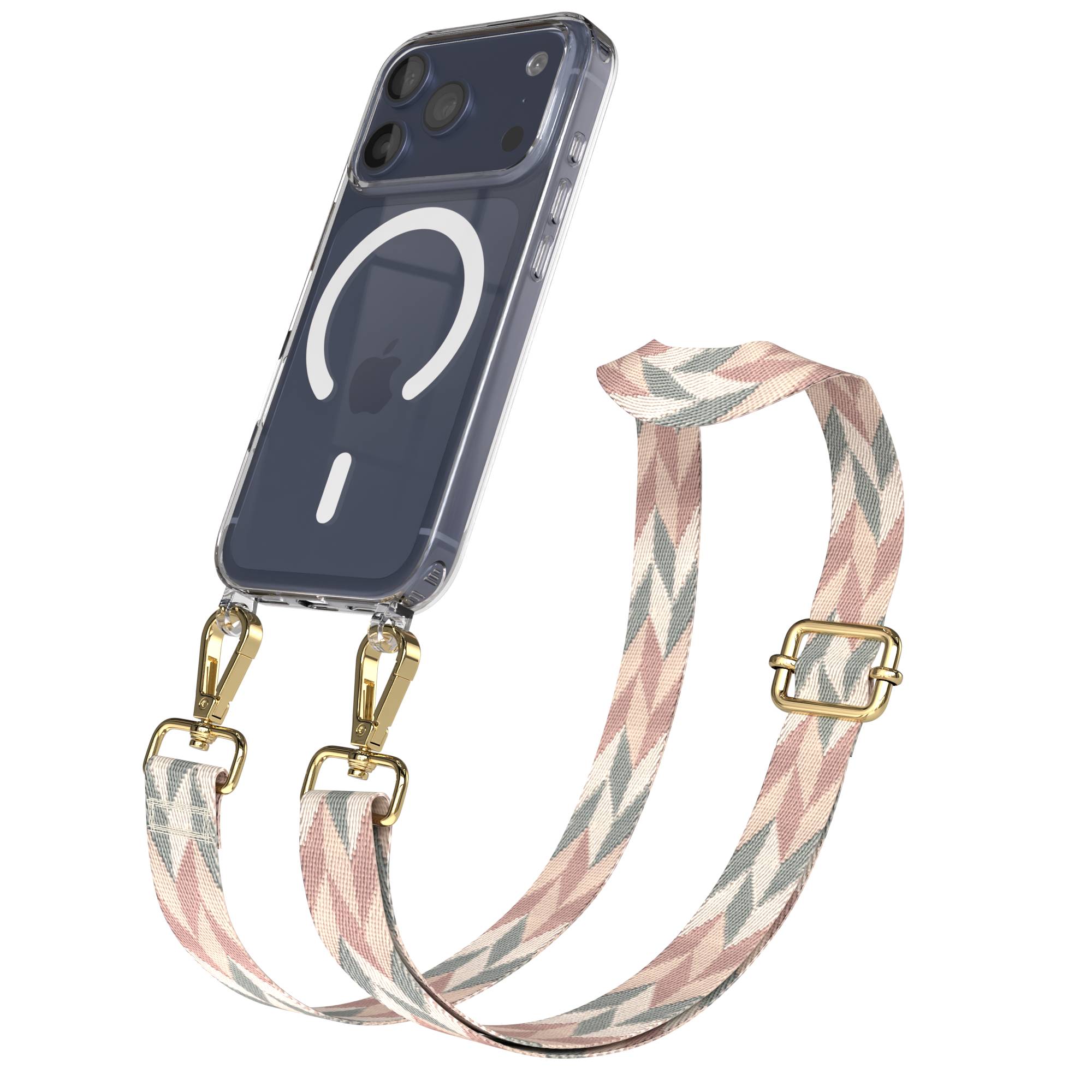 iPhone 17 Pro MagSafe Schutzhülle mit verstellbarem Boho Umhängeband 