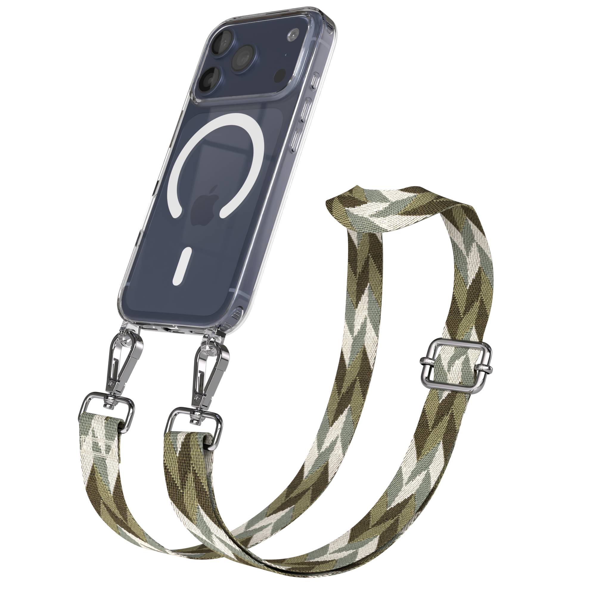 iPhone 17 Pro MagSafe Schutzhülle mit verstellbarem Boho Umhängeband 