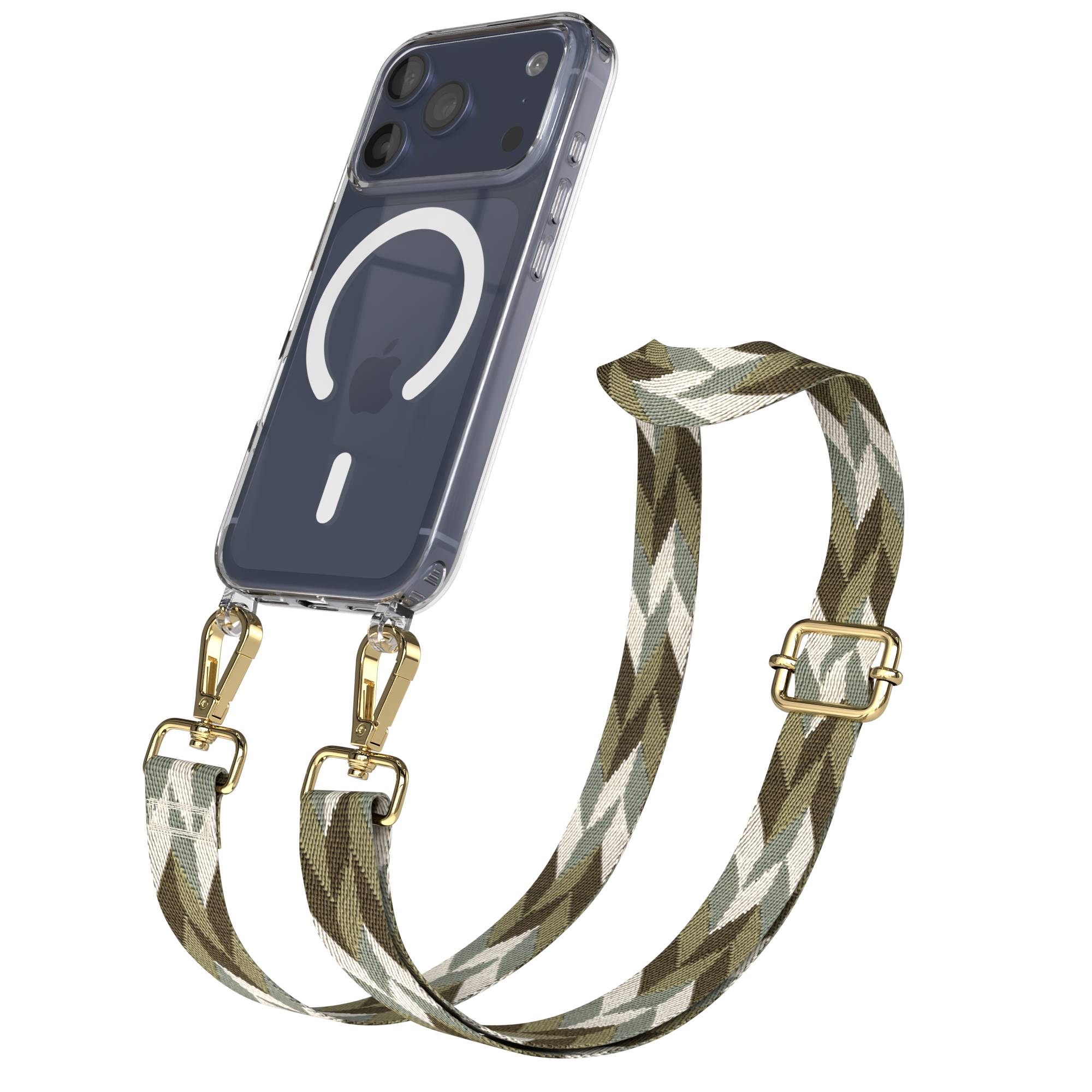 iPhone 17 Pro MagSafe Schutzhülle mit verstellbarem Boho Umhängeband 
