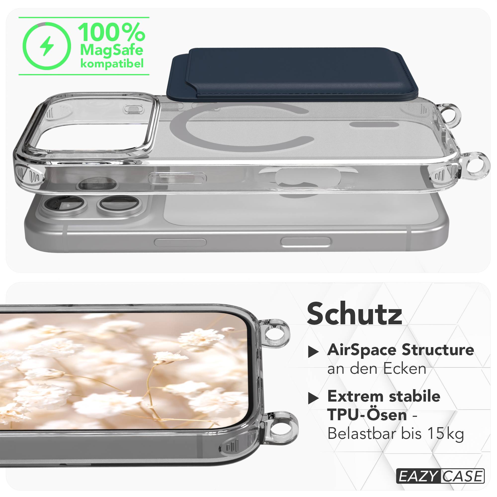 iPhone 17 Pro MagSafe Schutzhülle mit verstellbarem Boho Umhängeband 