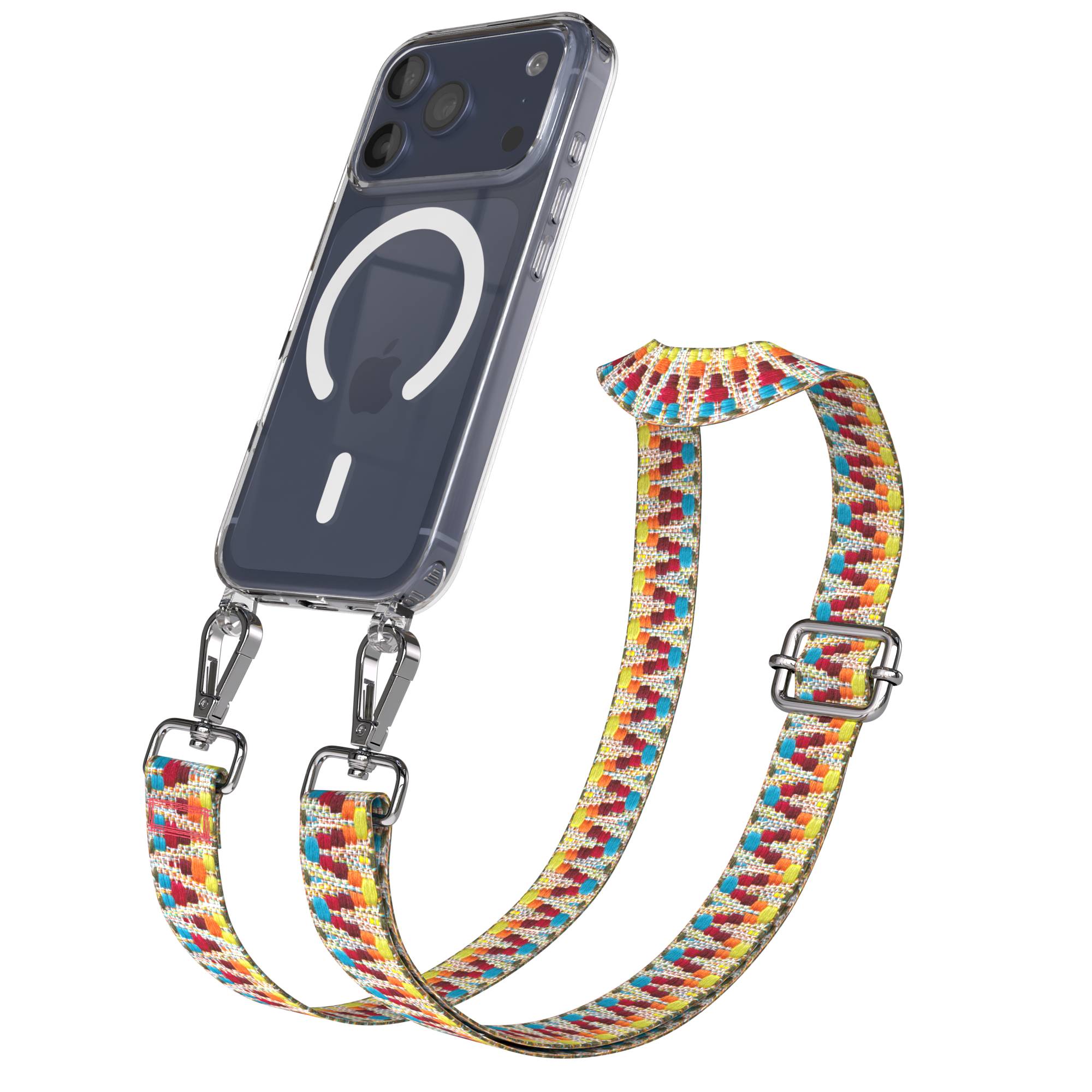 iPhone 17 Pro MagSafe Schutzhülle mit verstellbarem Boho Umhängeband 
