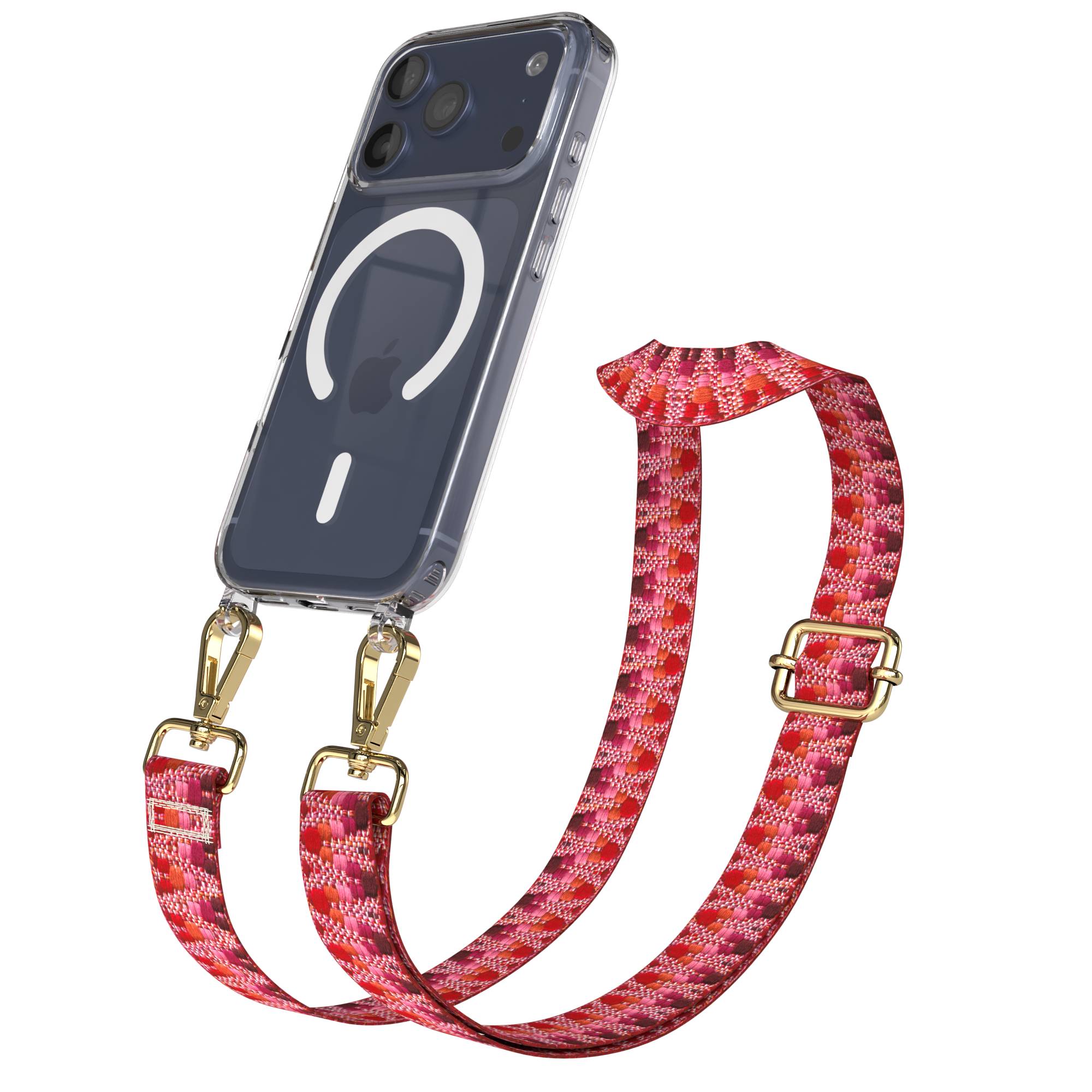 iPhone 17 Pro MagSafe Schutzhülle mit verstellbarem Boho Umhängeband 