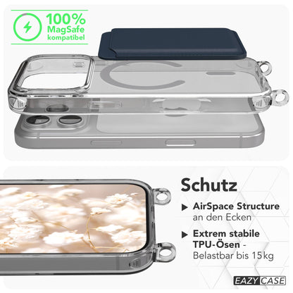 iPhone 17 Pro MagSafe Schutzhülle mit verstellbarem Boho Umhängeband 